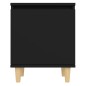 Nachttische mit Massivholz-Beinen 2 Stk. Schwarz 40x30x50 cm Nachttische mit Massivholz-Beinen 2 Stk. Schwarz 40x30x50 cm