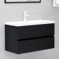 Waschbeckenunterschrank Schwarz 80x38,5x45 cm Holzwerkstoff Waschbeckenunterschrank Schwarz 80x38,5x45 cm Holzwerkstoff