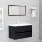 Waschbeckenunterschrank Schwarz 80x38,5x45 cm Holzwerkstoff Waschbeckenunterschrank Schwarz 80x38,5x45 cm Holzwerkstoff