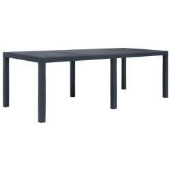 Gartentisch Anthrazit 220 x 90 x 72 cm Kunststoff Rattan-Optik