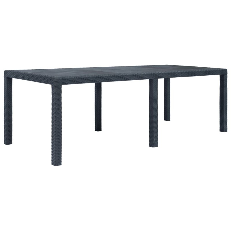 Gartentisch Anthrazit 220 x 90 x 72 cm Kunststoff Rattan-Optik Gartentisch Anthrazit 220 x 90 x 72 cm Kunststoff Rattan-Optik
