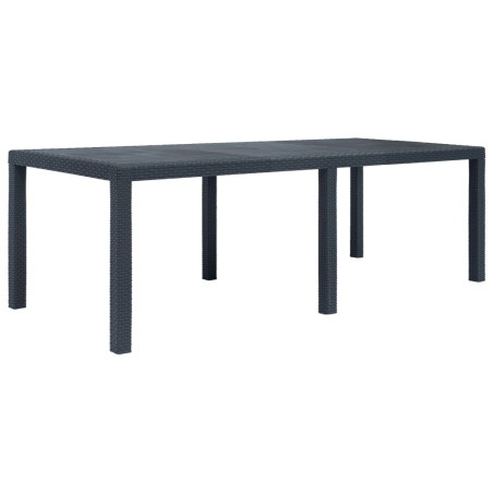 Gartentisch Anthrazit 220 x 90 x 72 cm Kunststoff Rattan-Optik