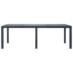 Gartentisch Anthrazit 220 x 90 x 72 cm Kunststoff Rattan-Optik