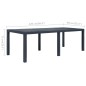 Gartentisch Anthrazit 220 x 90 x 72 cm Kunststoff Rattan-Optik Gartentisch Anthrazit 220 x 90 x 72 cm Kunststoff Rattan-Optik