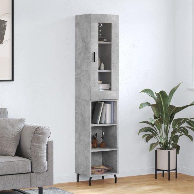 vidaXL Highboard Betongrau 34,5x34x180 cm Holzwerkstoff vidaXL Highboard Betongrau 34,5x34x180 cm Holzwerkstoff