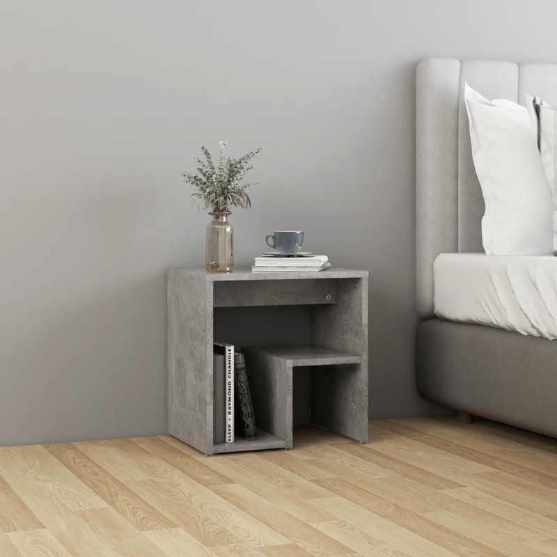 Nachttisch Betongrau 40x30x40 cm Holzwerkstoff Nachttisch Betongrau 40x30x40 cm Holzwerkstoff