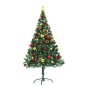 Künstlicher Weihnachtsbaum mit Kugeln und LEDs Grün 150 cm Künstlicher Weihnachtsbaum mit Kugeln und LEDs Grün 150 cm