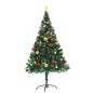 Künstlicher Weihnachtsbaum mit Kugeln und LEDs Grün 150 cm Künstlicher Weihnachtsbaum mit Kugeln und LEDs Grün 150 cm