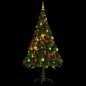 Künstlicher Weihnachtsbaum mit Kugeln und LEDs Grün 150 cm Künstlicher Weihnachtsbaum mit Kugeln und LEDs Grün 150 cm