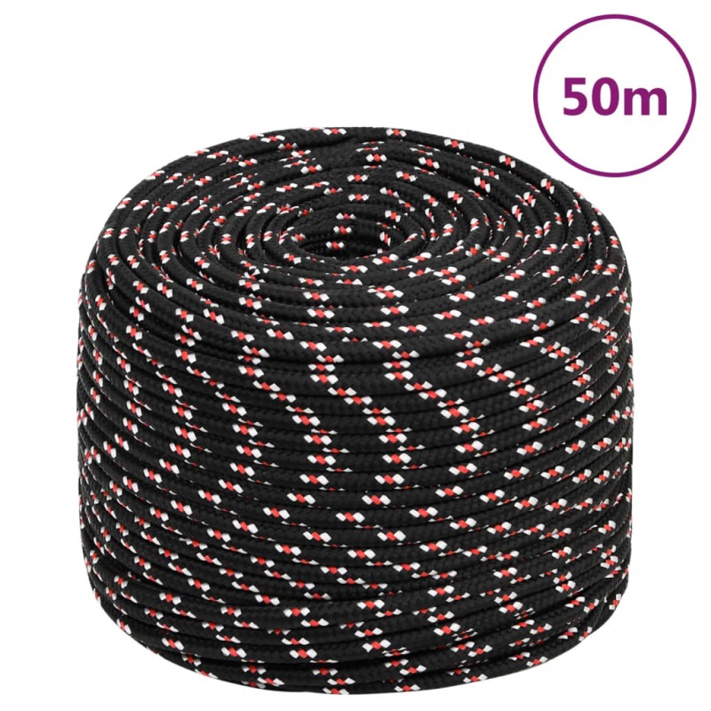 Bootsseil Schwarz 8 mm 50 m Polypropylen Bootsseil Schwarz 8 mm 50 m Polypropylen