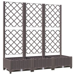 vidaXL Pflanzkübel mit Rankgitter Braun 120x40x121,5 cm PP