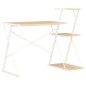 Schreibtisch mit Regal Weiß und Eiche 116×50×93 cm Schreibtisch mit Regal Weiß und Eiche 116×50×93 cm