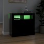 Sideboard mit LED-Leuchten Schwarz 80x35x75 cm Sideboard mit LED-Leuchten Schwarz 80x35x75 cm