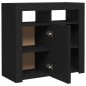 Sideboard mit LED-Leuchten Schwarz 80x35x75 cm Sideboard mit LED-Leuchten Schwarz 80x35x75 cm