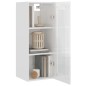 Hängeschrank Hochglanz-Weiß 34,5x34x90 cm Hängeschrank Hochglanz-Weiß 34,5x34x90 cm