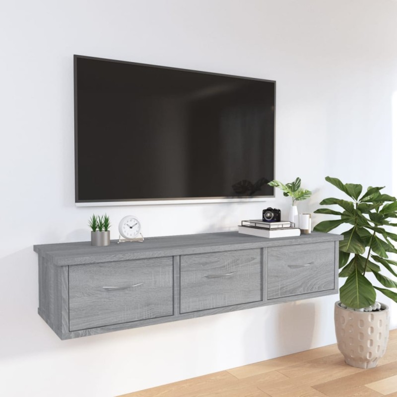vidaXL Wandschrank Grau Sonoma 88x26x18,5 cm Holzwerkstoff vidaXL Wandschrank Grau Sonoma 88x26x18,5 cm Holzwerkstoff
