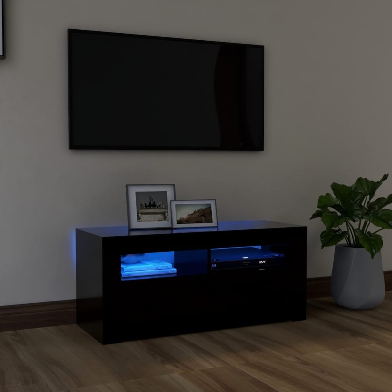 TV-Schrank mit LED-Beleuchtung Schwarz 90x35x40 cm TV-Schrank mit LED-Beleuchtung Schwarz 90x35x40 cm