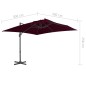 Ampelschirm mit Aluminium-Mast Bordeauxrot 300x300 cm Ampelschirm mit Aluminium-Mast Bordeauxrot 300x300 cm