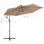 Ampelschirm mit Alu-Mast 300 cm Taupe Ampelschirm mit Alu-Mast 300 cm Taupe