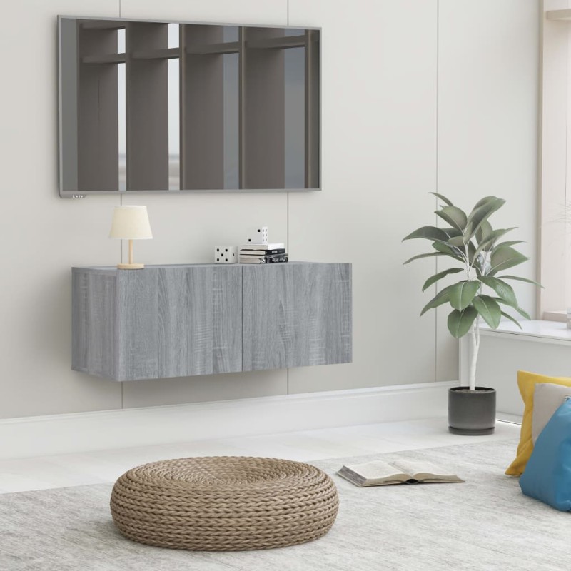 vidaXL TV-Schrank Grau Sonoma 80x30x30 cm Holzwerkstoff vidaXL TV-Schrank Grau Sonoma 80x30x30 cm Holzwerkstoff