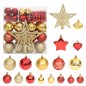 70-tlg. Weihnachtskugel-Set Golden und Rot 70-tlg. Weihnachtskugel-Set Golden und Rot