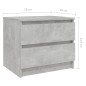 Nachttisch Betongrau 50x39x43,5 cm Holzwerkstoff Nachttisch Betongrau 50x39x43,5 cm Holzwerkstoff