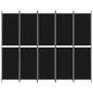 5-tlg. Paravent Schwarz 250x200 cm Stoff 5-tlg. Paravent Schwarz 250x200 cm Stoff