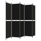 5-tlg. Paravent Schwarz 250x200 cm Stoff 5-tlg. Paravent Schwarz 250x200 cm Stoff