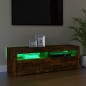 TV-Schrank mit LED-Leuchten Räuchereiche 120x35x40 cm TV-Schrank mit LED-Leuchten Räuchereiche 120x35x40 cm
