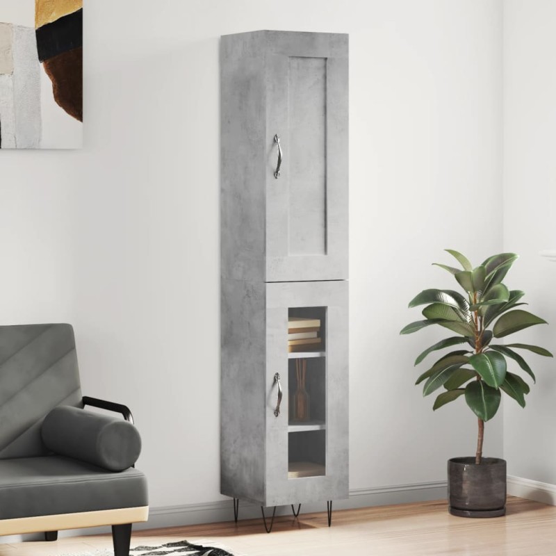 Highboard Betongrau 34,5x34x180 cm Holzwerkstoff Highboard Betongrau 34,5x34x180 cm Holzwerkstoff