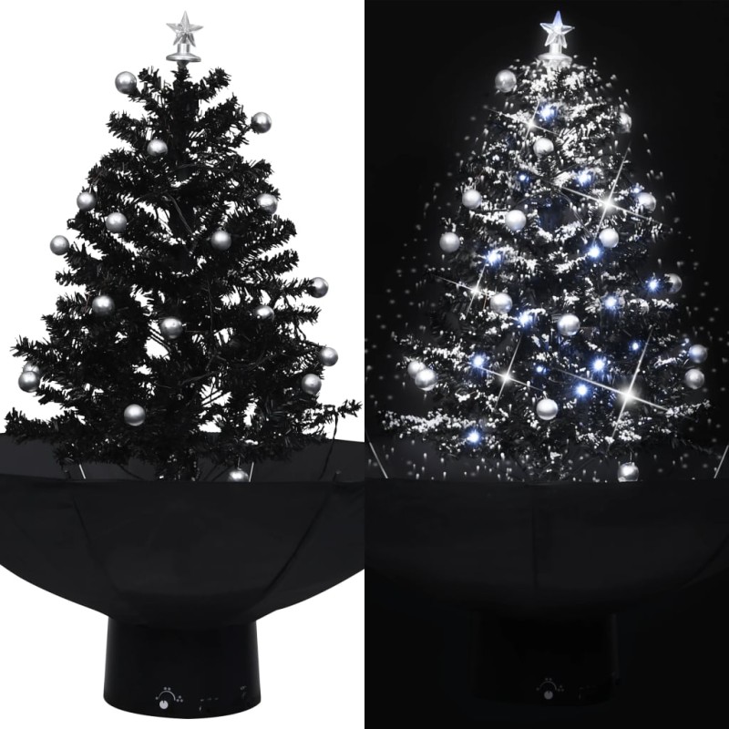 Schneiender Weihnachtsbaum mit Schirmfuß Schwarz 75 cm PVC Schneiender Weihnachtsbaum mit Schirmfuß Schwarz 75 cm PVC