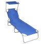 vidaXL Klappliege mit Sonnendach Blau Aluminium vidaXL Klappliege mit Sonnendach Blau Aluminium