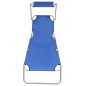 vidaXL Klappliege mit Sonnendach Blau Aluminium vidaXL Klappliege mit Sonnendach Blau Aluminium