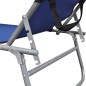 vidaXL Klappliege mit Sonnendach Blau Aluminium vidaXL Klappliege mit Sonnendach Blau Aluminium