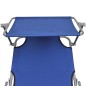 vidaXL Klappliege mit Sonnendach Blau Aluminium vidaXL Klappliege mit Sonnendach Blau Aluminium