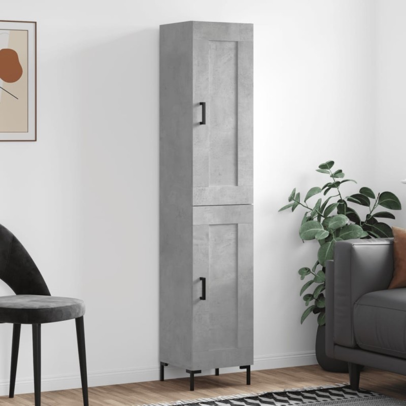 Highboard Betongrau 34,5x34x180 cm Holzwerkstoff Highboard Betongrau 34,5x34x180 cm Holzwerkstoff