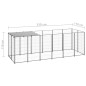 vidaXL Hundezwinger Silbern 330x110x110 cm Stahl vidaXL Hundezwinger Silbern 330x110x110 cm Stahl