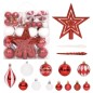 64-tlg. Weihnachtskugel-Set Rot und Weiß 64-tlg. Weihnachtskugel-Set Rot und Weiß