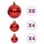 64-tlg. Weihnachtskugel-Set Rot und Weiß 64-tlg. Weihnachtskugel-Set Rot und Weiß