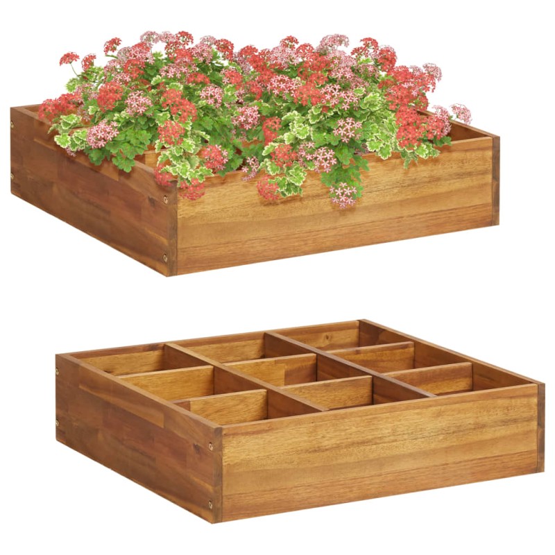 vidaXL Garten-Hochbeet für Kräuter Massivholz Akazie 60 x 60 x 15 cm vidaXL Garten-Hochbeet für Kräuter Massivholz Akazie 60 x 60 x 15 cm