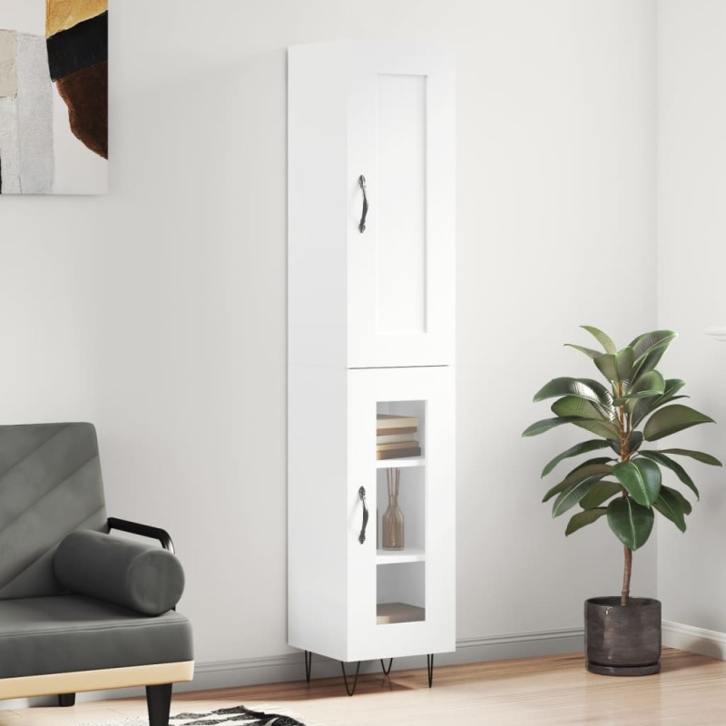vidaXL Highboard Weiß 34,5x34x180 cm Holzwerkstoff vidaXL Highboard Weiß 34,5x34x180 cm Holzwerkstoff