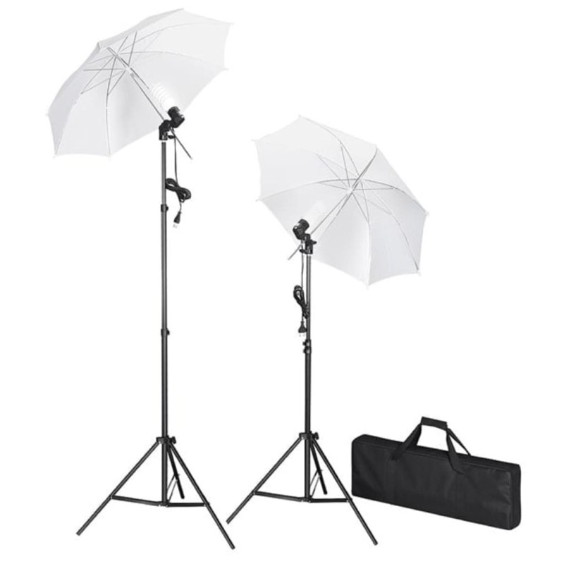 Studiobeleuchtung-Set mit Stative & Schirme Studiobeleuchtung-Set mit Stative & Schirme