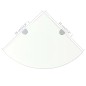 Eckregal mit verchromten Halterungen Glas Transparent 35 x 35 cm Eckregal mit verchromten Halterungen Glas Transparent 35 x 35 cm