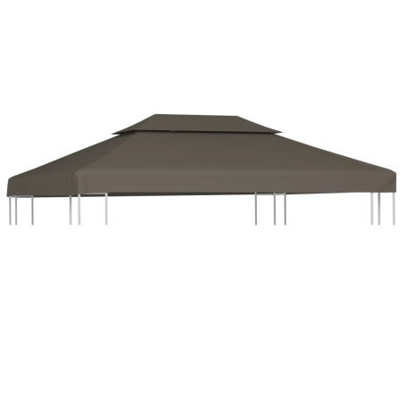 vidaXL Pavillon-Dachplane mit Kaminabzug 310 g/m² 4x3 m Taupe 