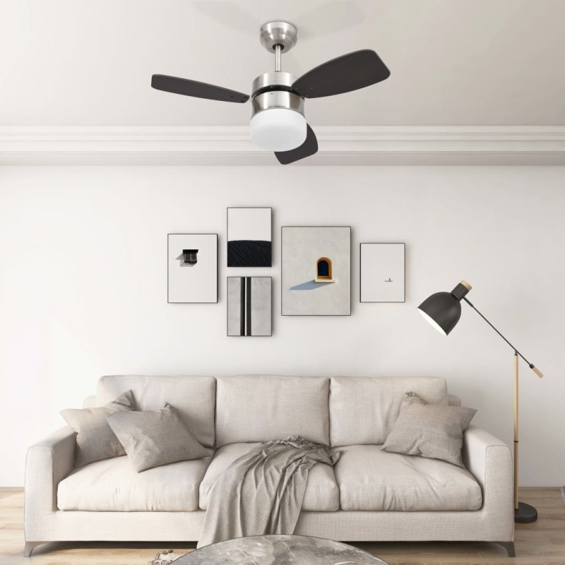 Deckenventilator mit Licht und Fernbedienung 76 cm Dunkelbraun Deckenventilator mit Licht und Fernbedienung 76 cm Dunkelbraun