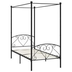 Himmelbett-Gestell Schwarz Metall 120 x 200 cm