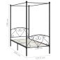 Himmelbett-Gestell Schwarz Metall 120 x 200 cm Himmelbett-Gestell Schwarz Metall 120 x 200 cm