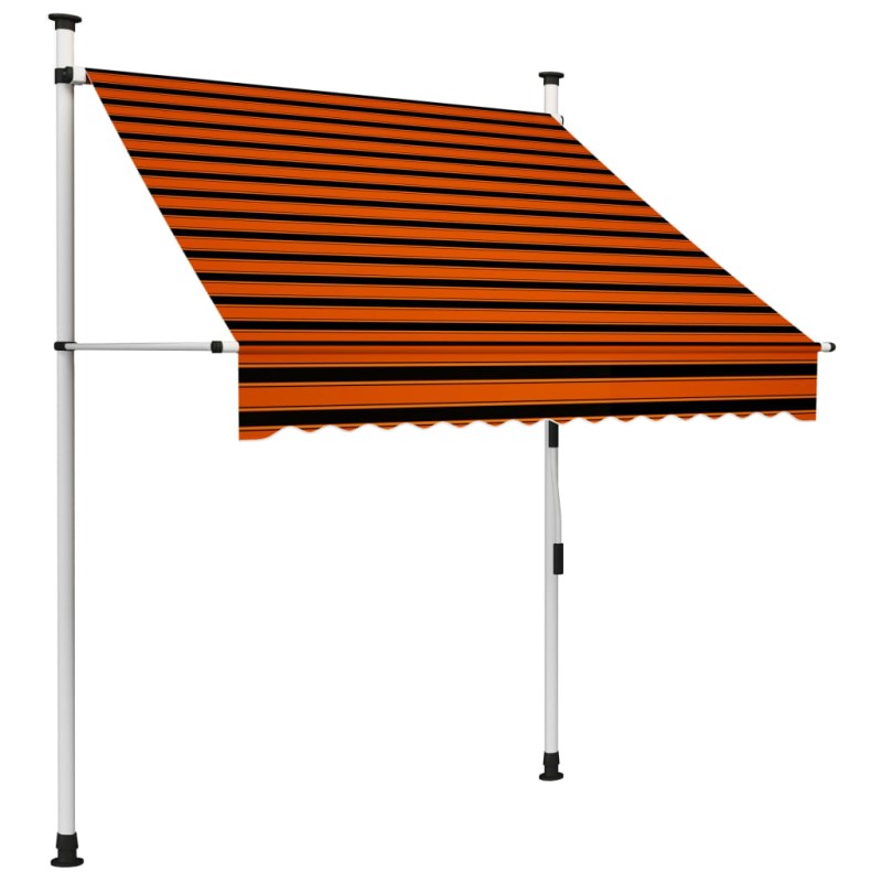 Einziehbare Markise Handbetrieben 150 cm Orange und Braun Einziehbare Markise Handbetrieben 150 cm Orange und Braun
