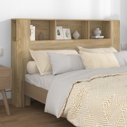 vidaXL Kopfteil mit Ablagen Sonoma-Eiche 160x18,5x104,5 cm