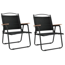 vidaXL Campingstühle 2 Stk. Schwarz 54x55x78 cm Oxford-Gewebe